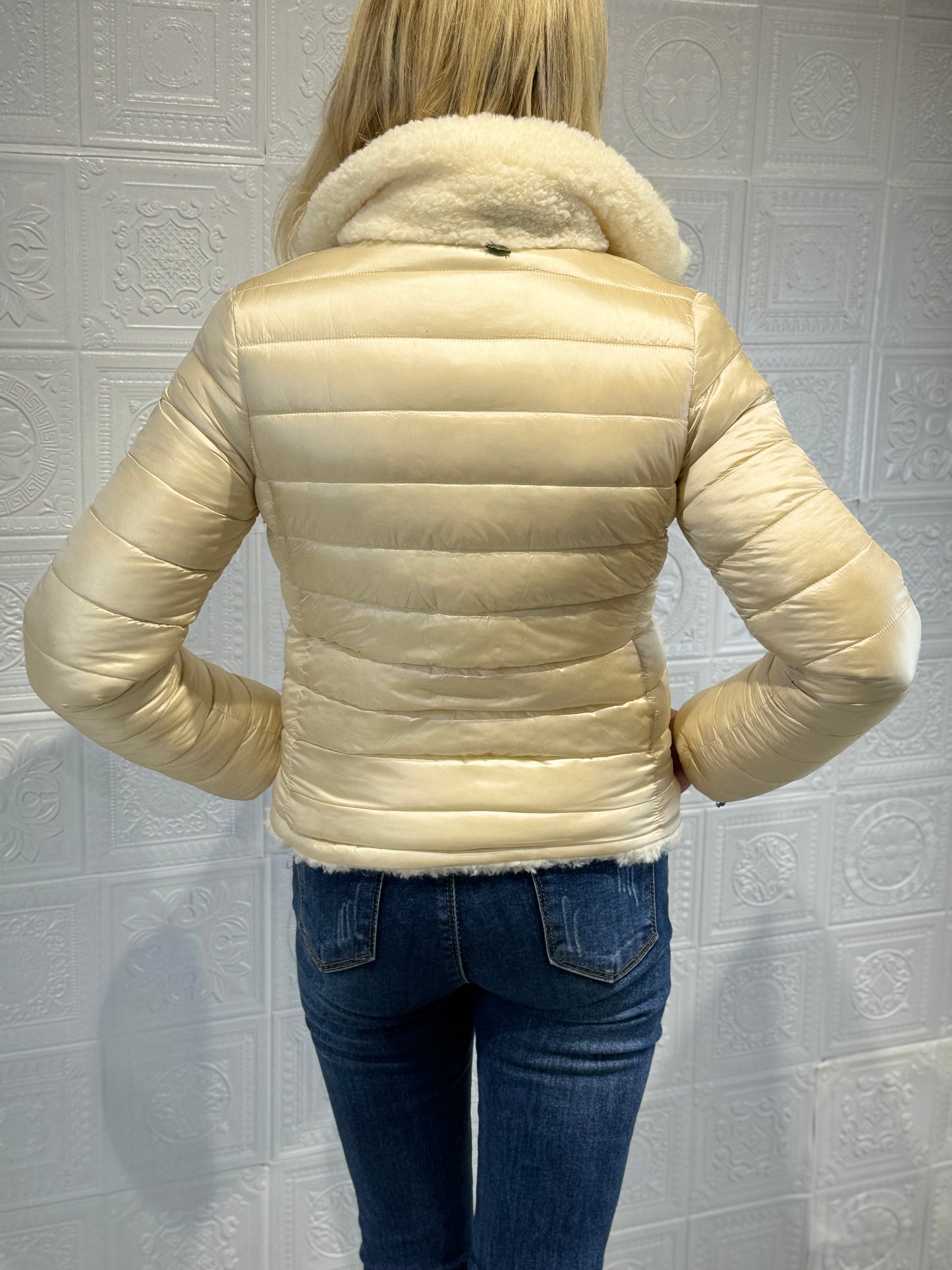 Giubbino Reversibile Con Pelo MimiMua Panna