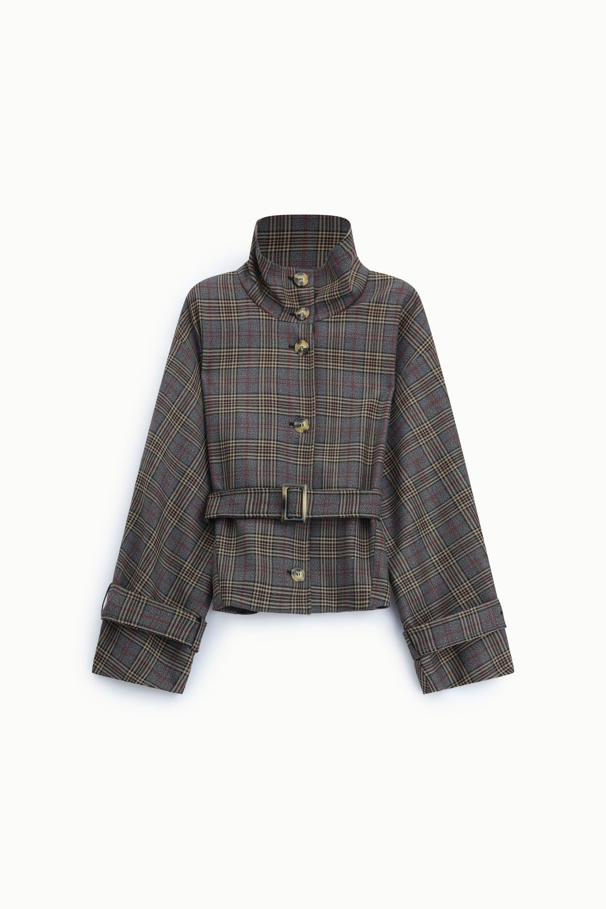 GIacca camicia con cintura a quadri