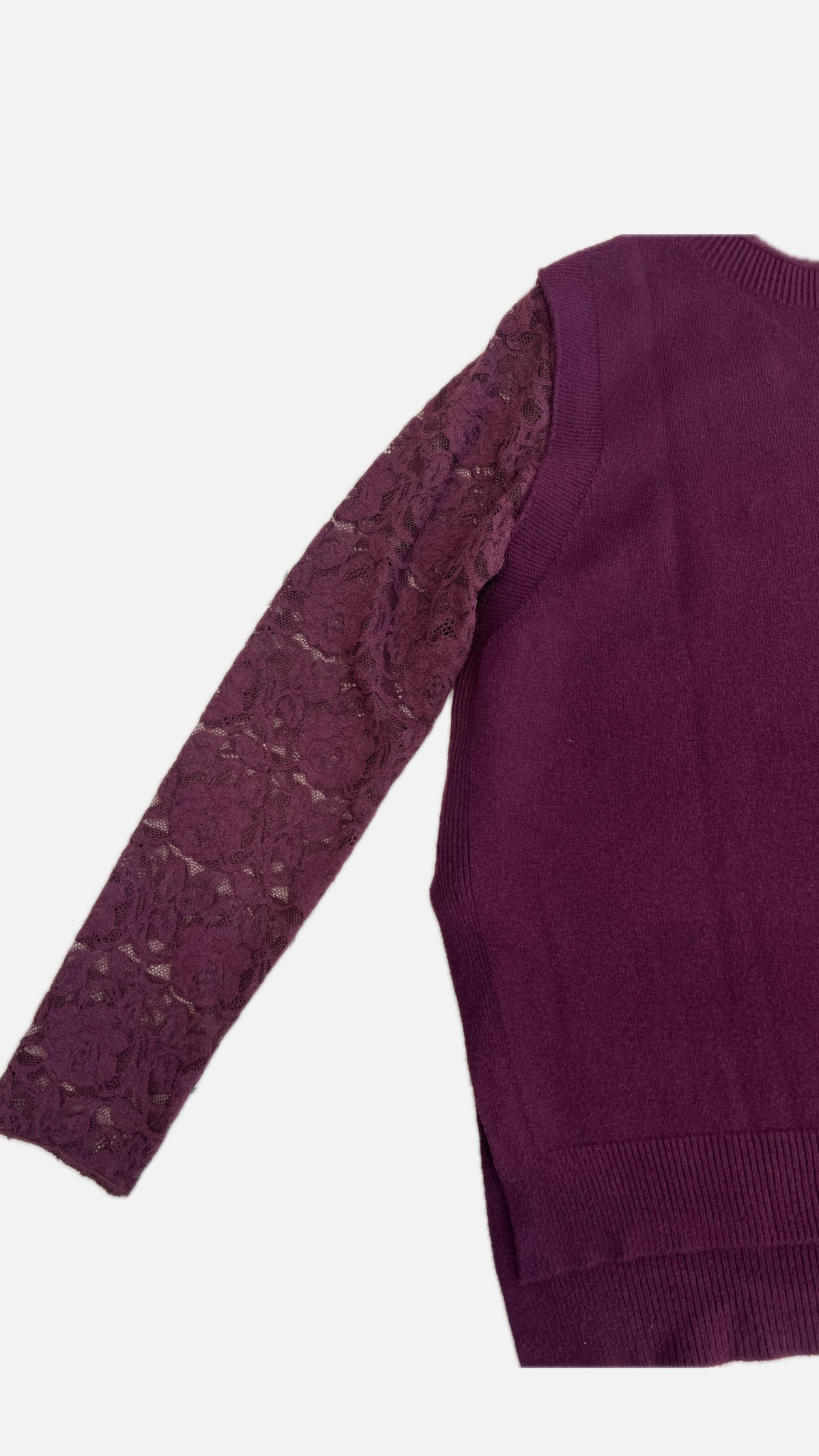 Maglia pizzo con gilet bordeaux