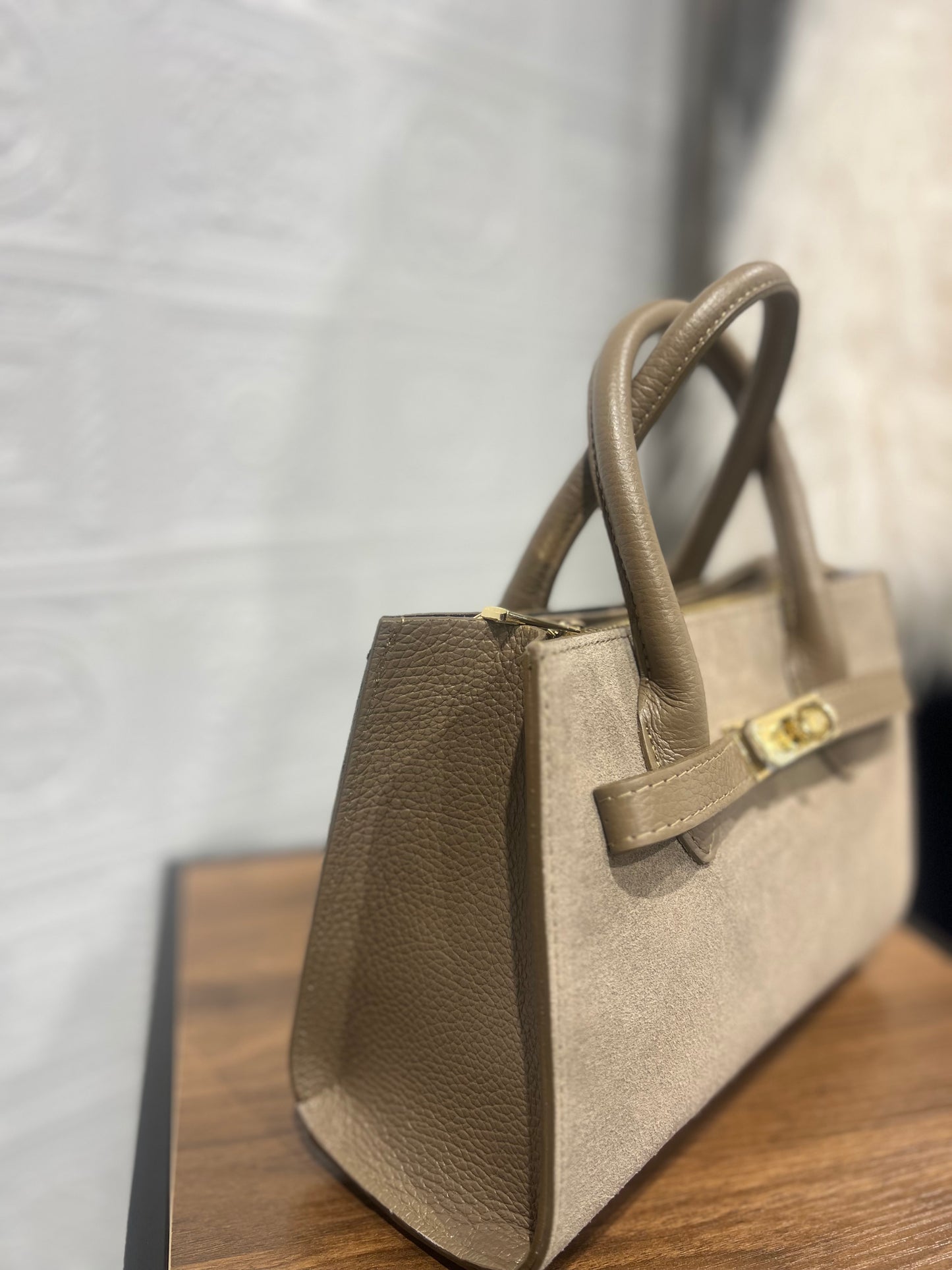 Borsetta H Taupe Vera Pelle