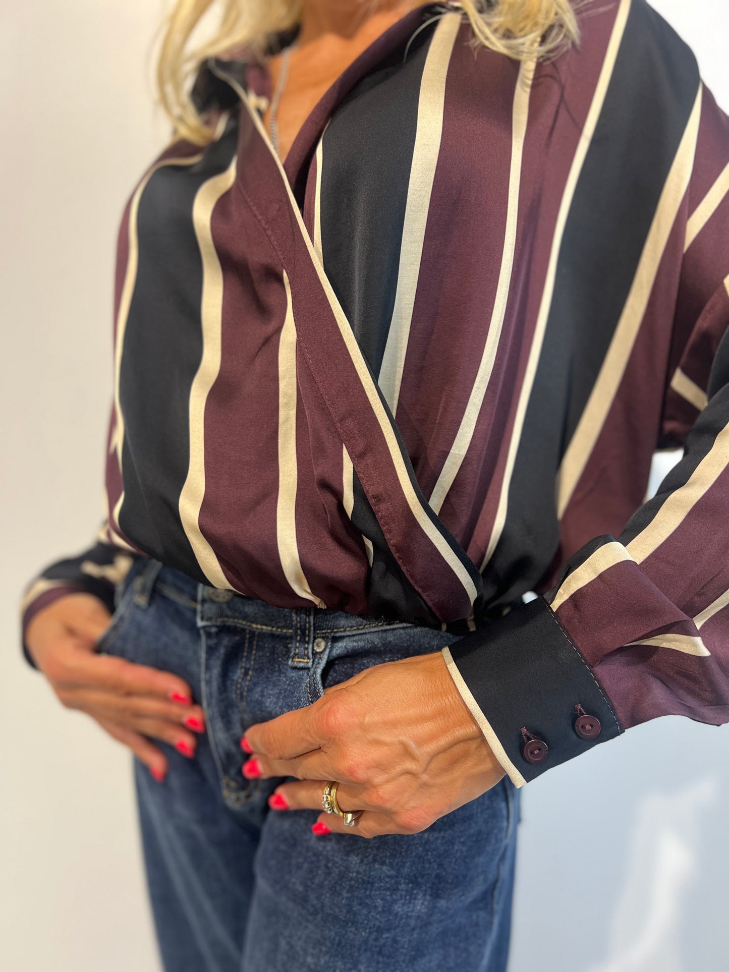 Camicia Imperial a righe con collo a punta