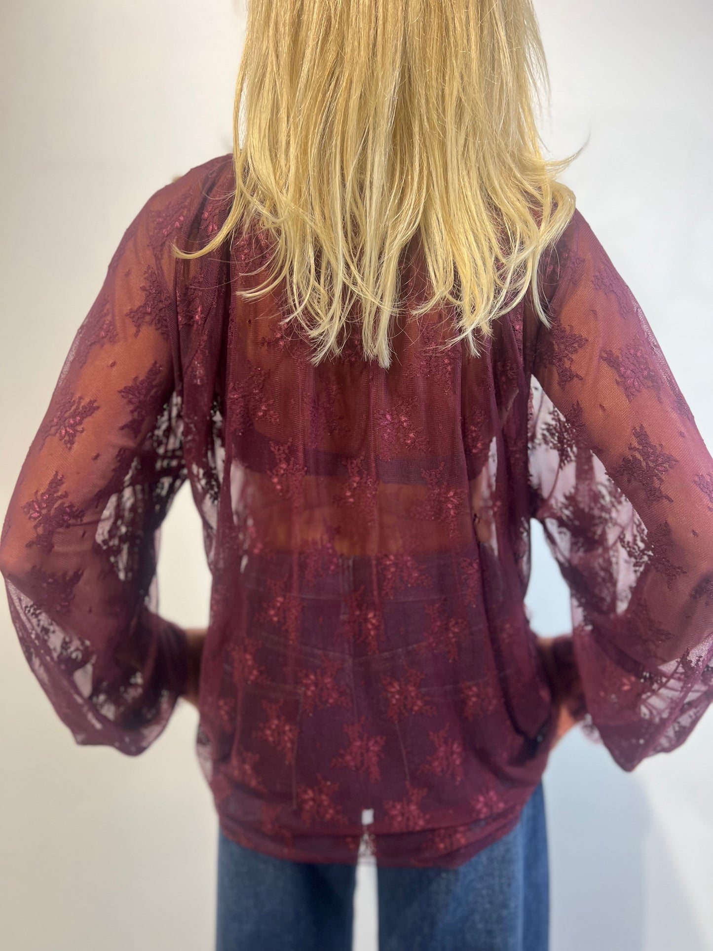 Camicia pizzo con fiocco