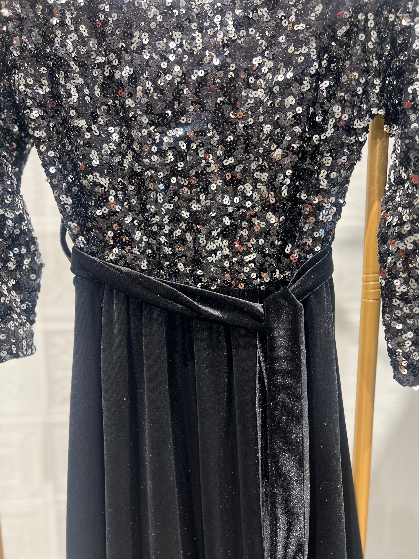 Abito Lungo Velluto e Paillettes