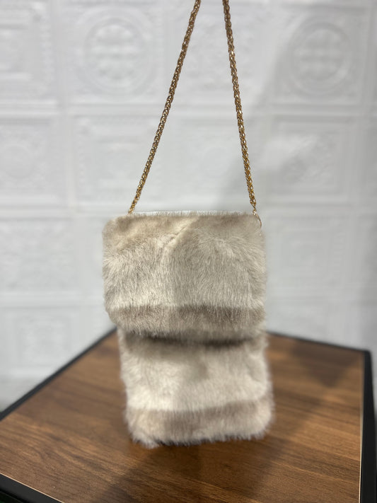 Tracolla Pelo Porta Cellulare Beige