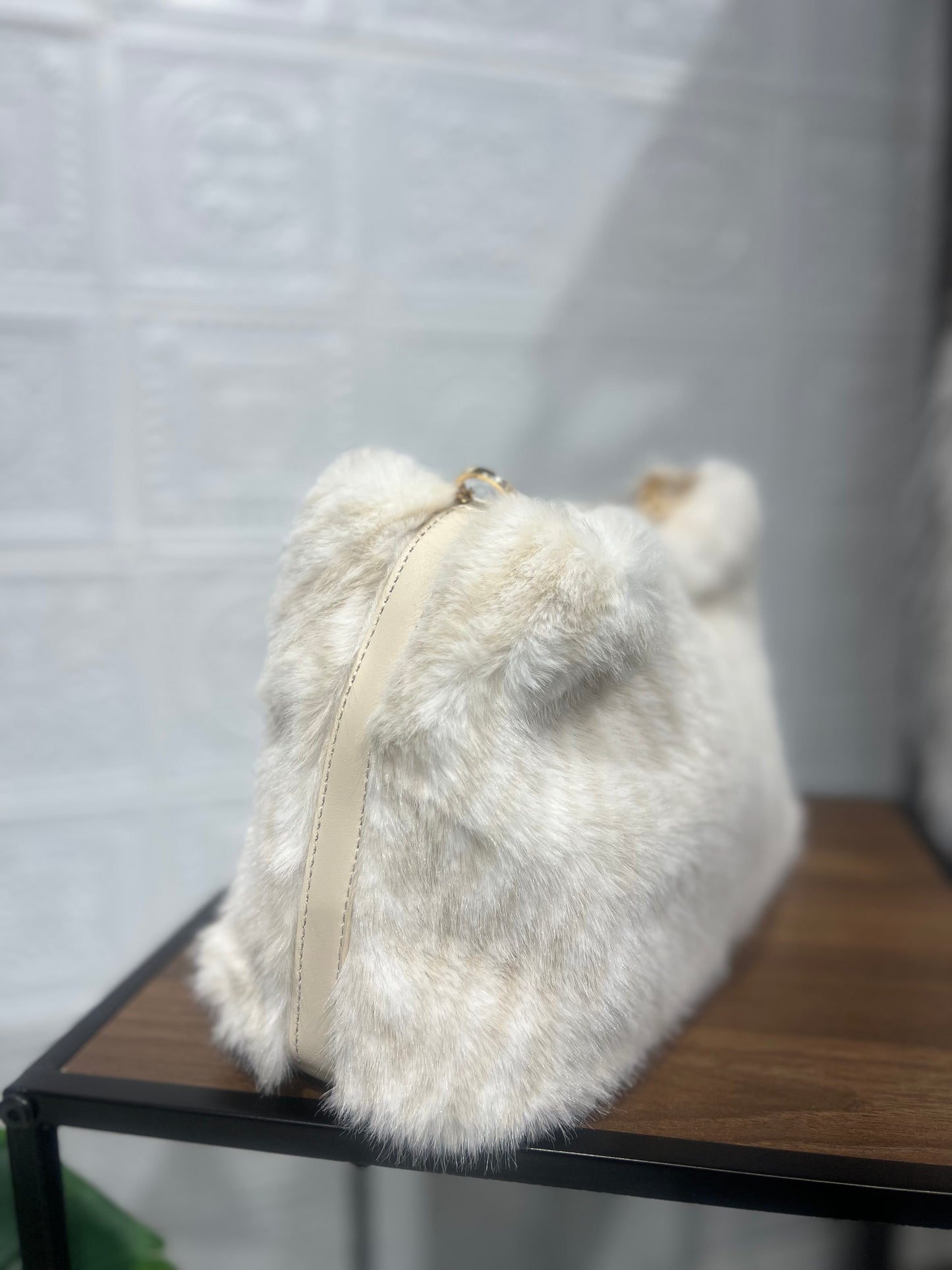 Borse Media Pelo Panna righe beige