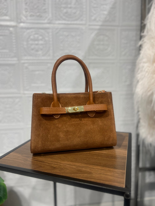 Borsetta H Cammello Vera Pelle