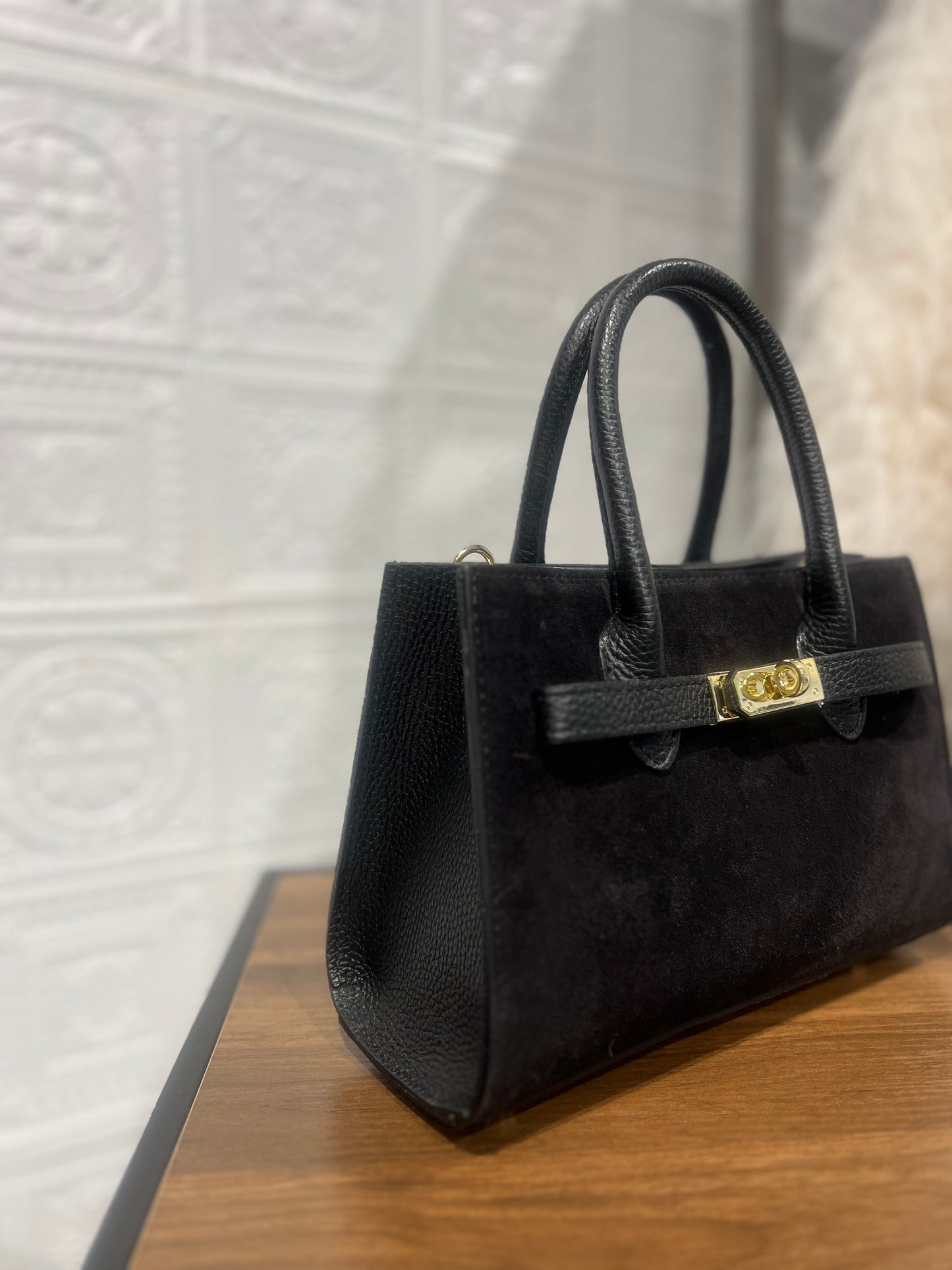 Borsetta H Nera Vera Pelle