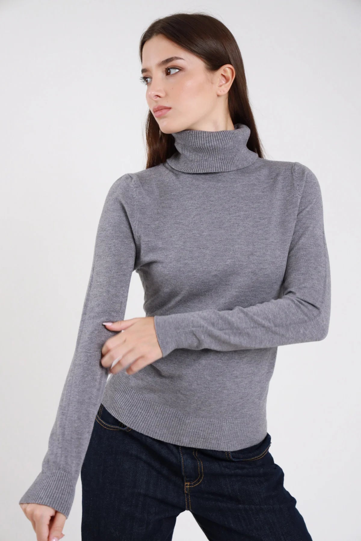 Maglia collo alto Grigio