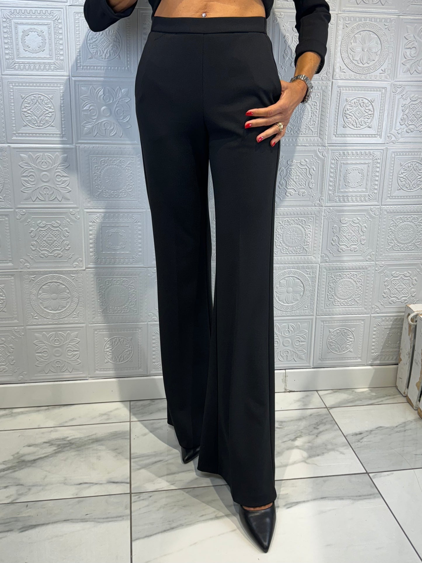 Pantalone Imperial flare Smoking Nero