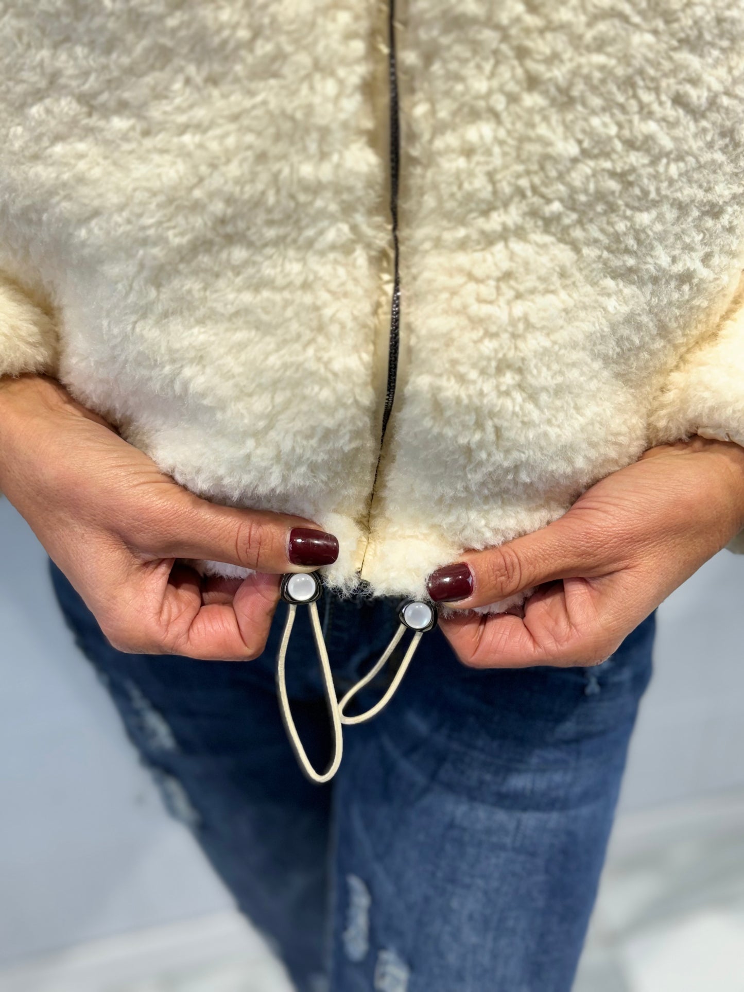 Giubbino Reversibile Con Pelo MimiMua Panna