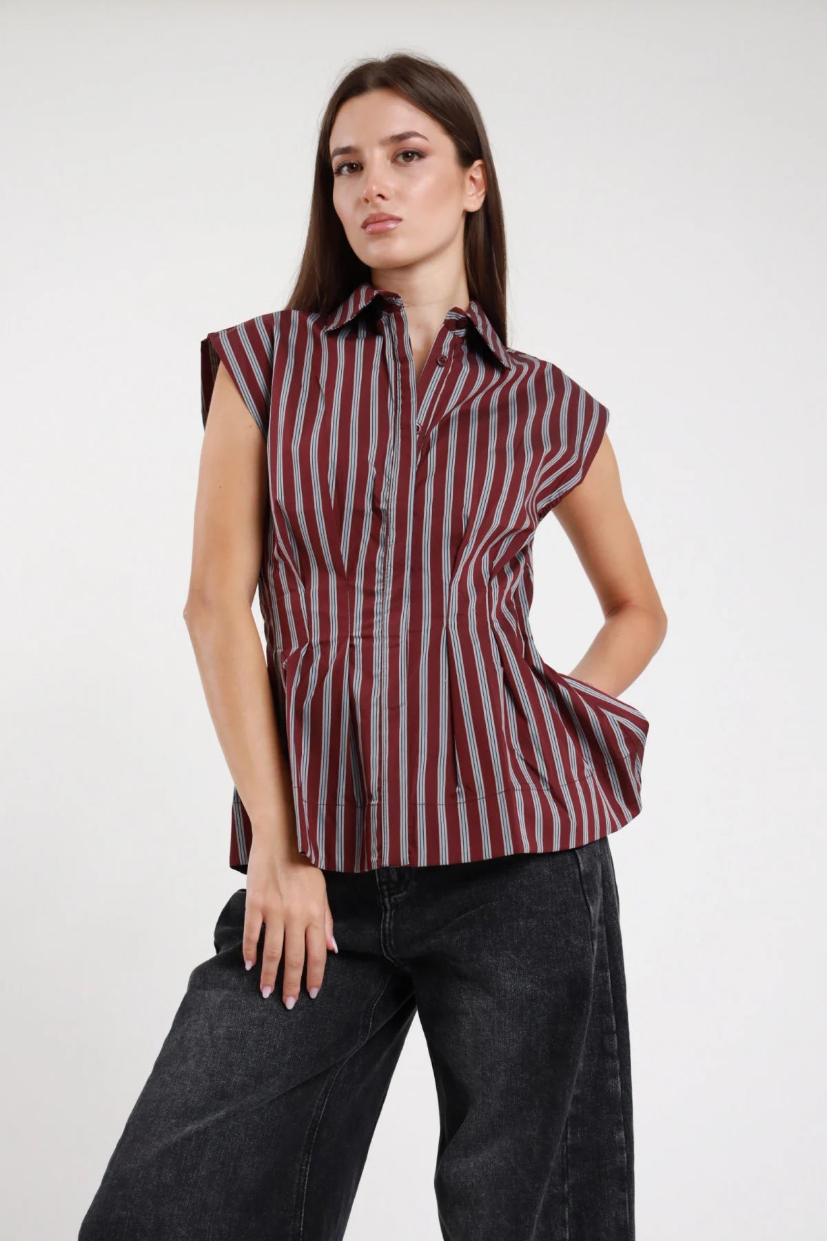 Camicia righe vino