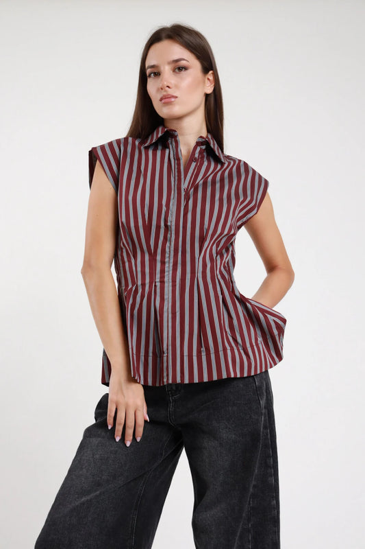 Camicia righe vino