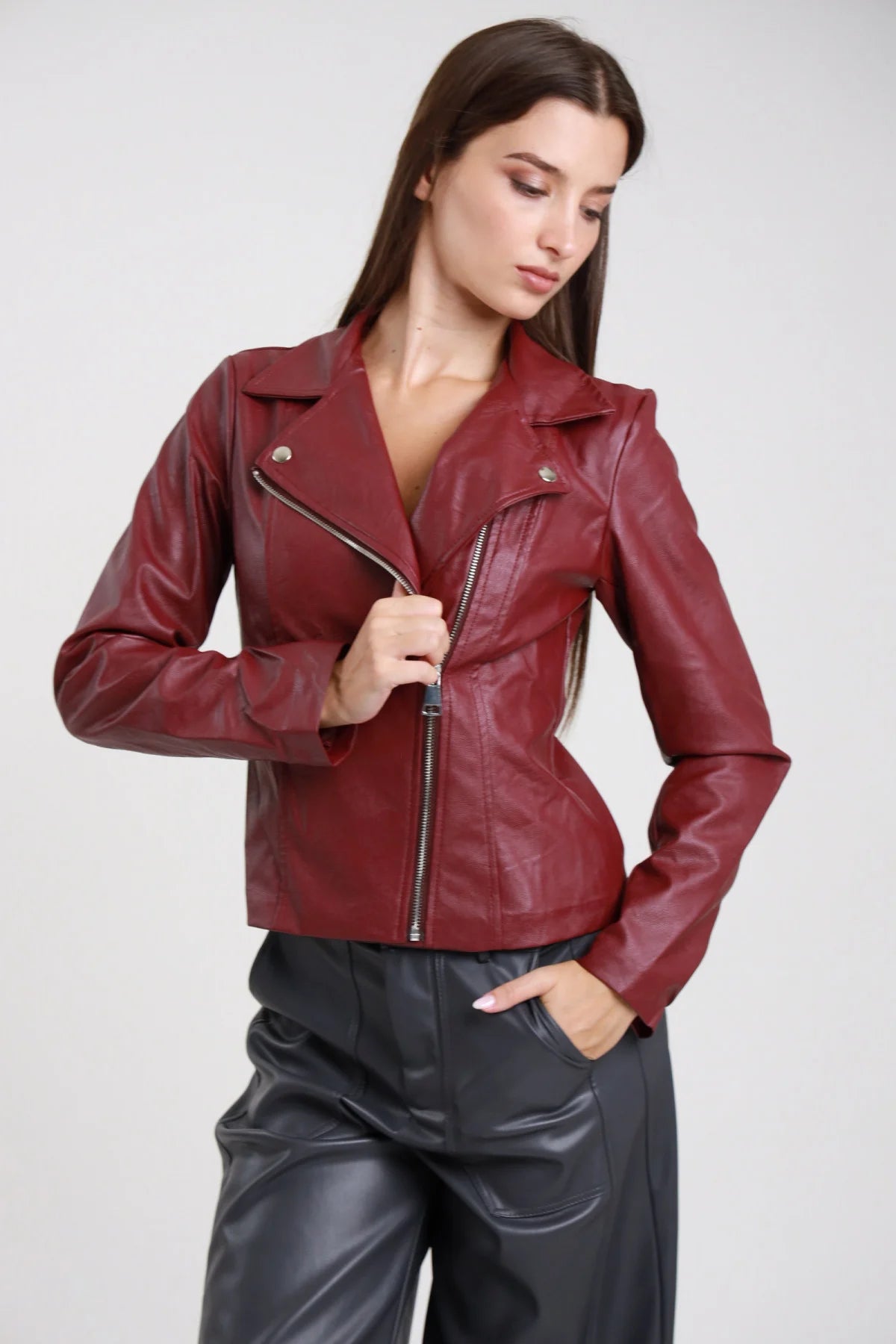 Chiodo Ecopelle bordeaux