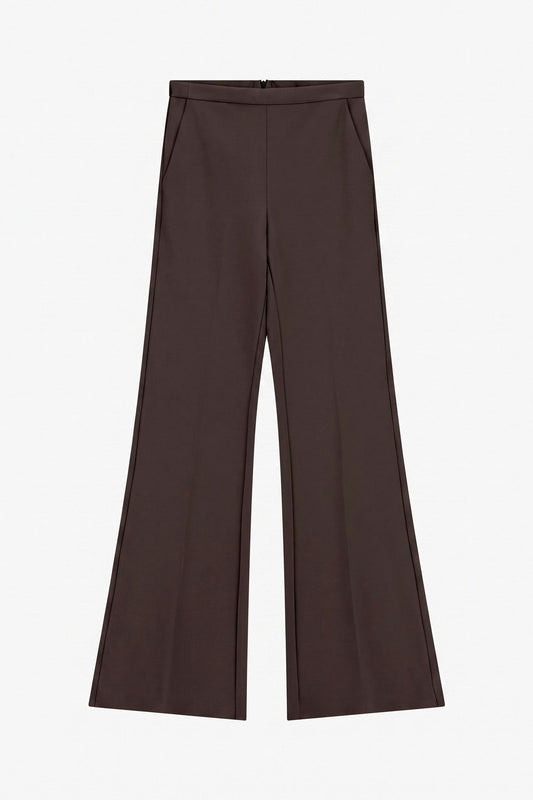 Pantalone zampa dark coffee
