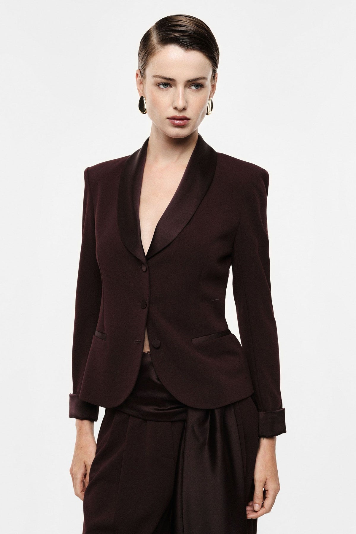 Blazer monopetto dark coffee