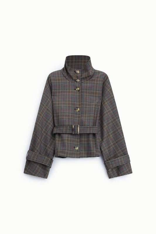 GIacca camicia con cintura a quadri