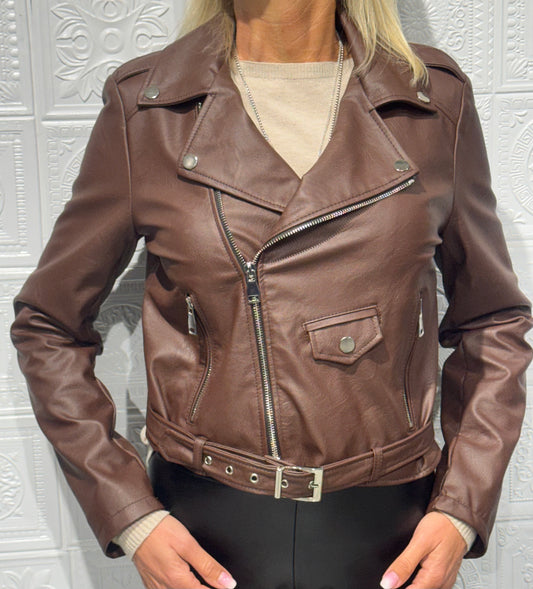 Giubbotto Biker Imperial in similpelle Moro