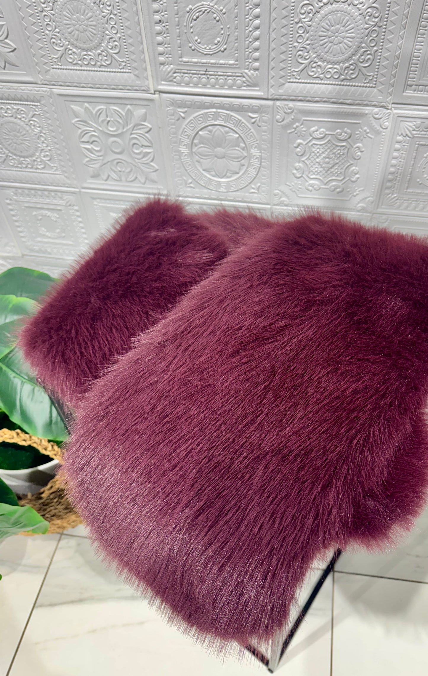 Stola Pelliccia Prugna