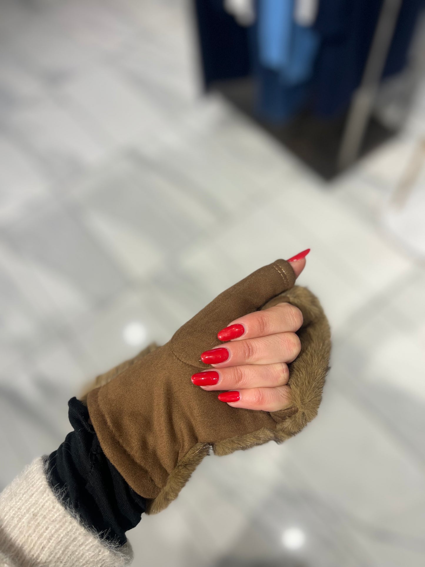 Guanti senza Dita Cammello