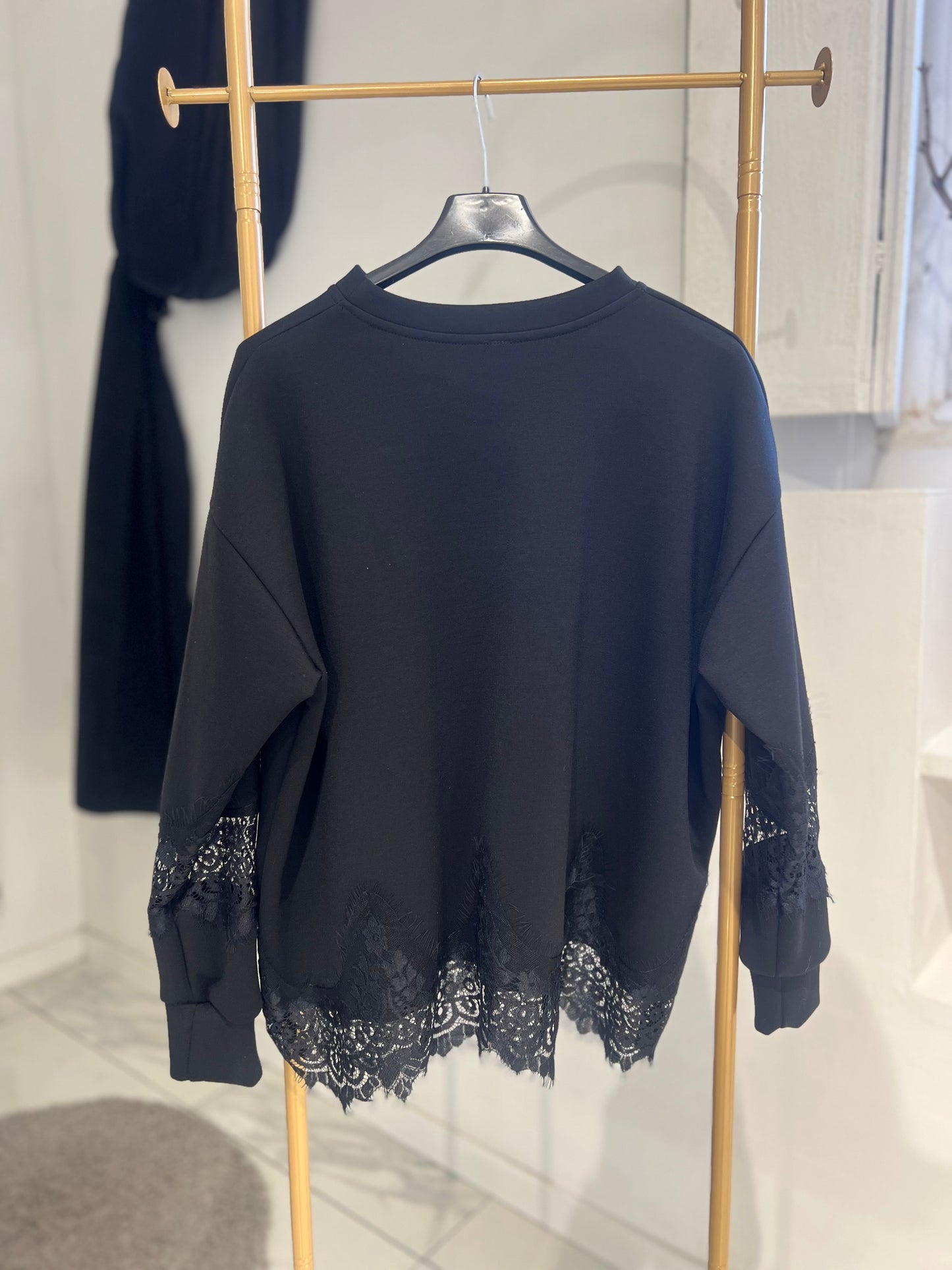 Felpa con Pizzo Nero