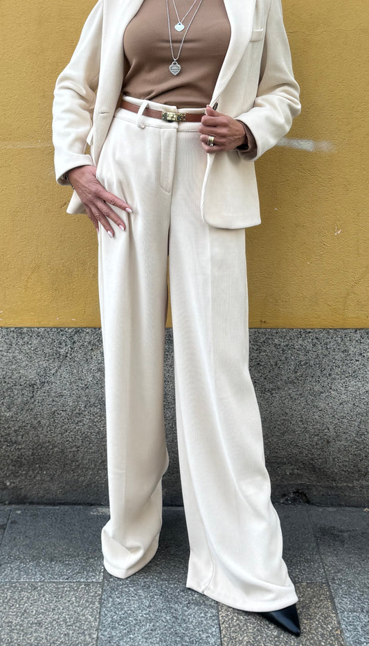 Pantalone Velluto Panna