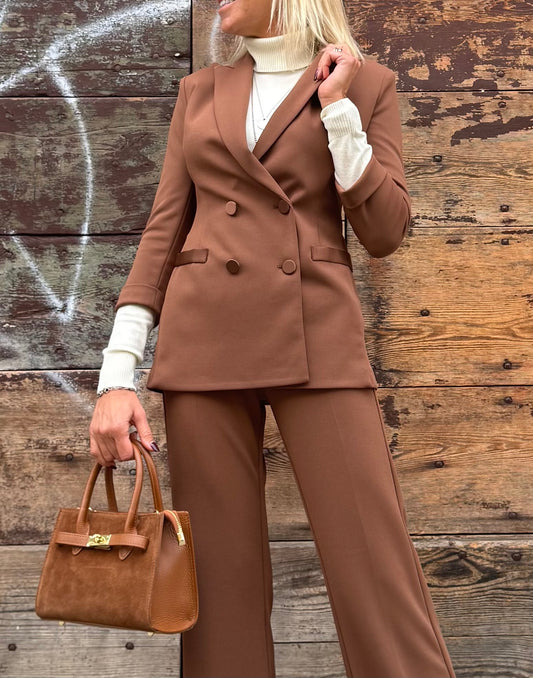 Giacca Imperial doppiopetto Smoking Castagna