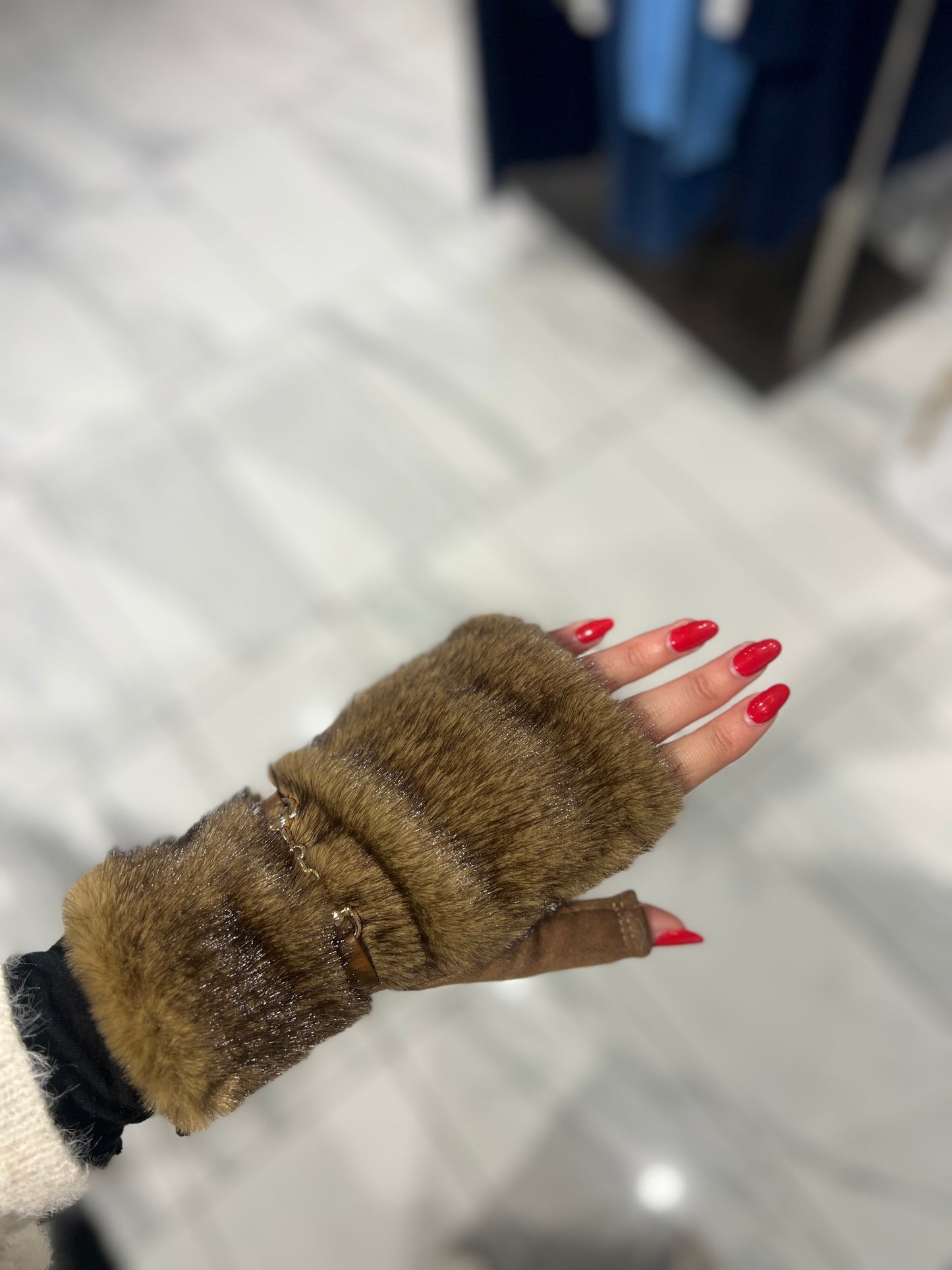 Guanti senza Dita Cammello