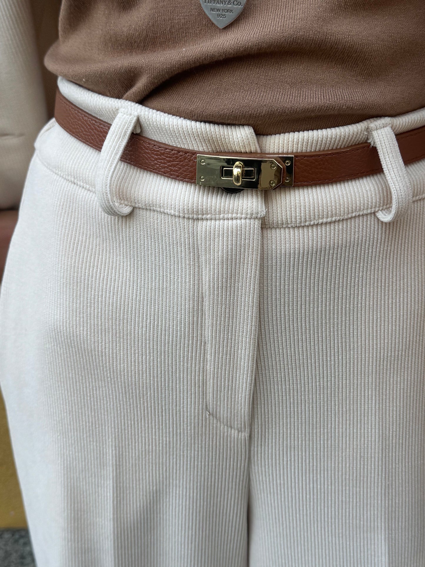 Pantalone Velluto Panna