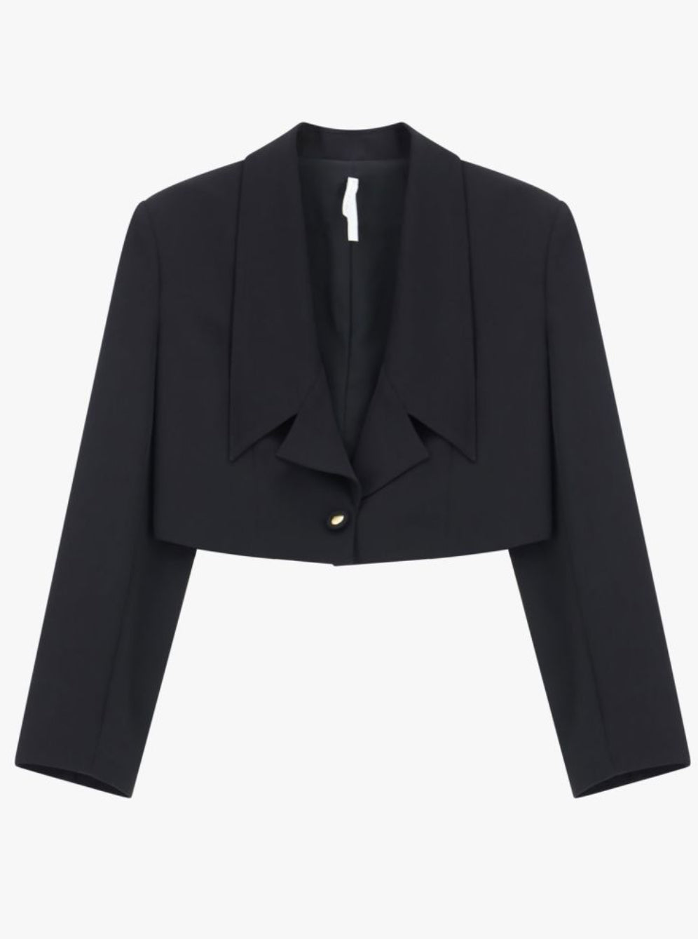 Blazer Imperial corto monopetto con collo ampio Nero