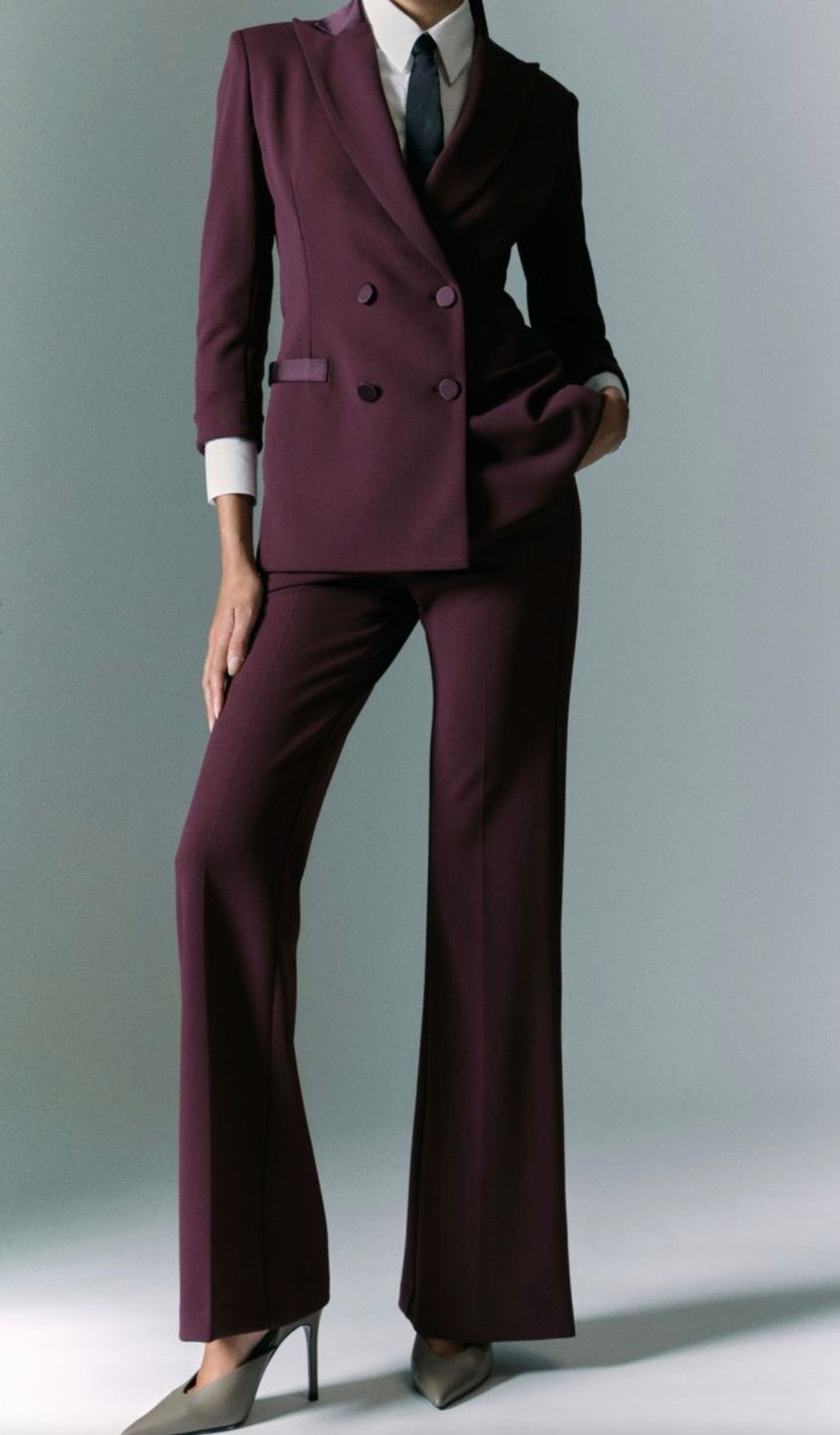 Pantalone Imperial flare Smoking Prugna