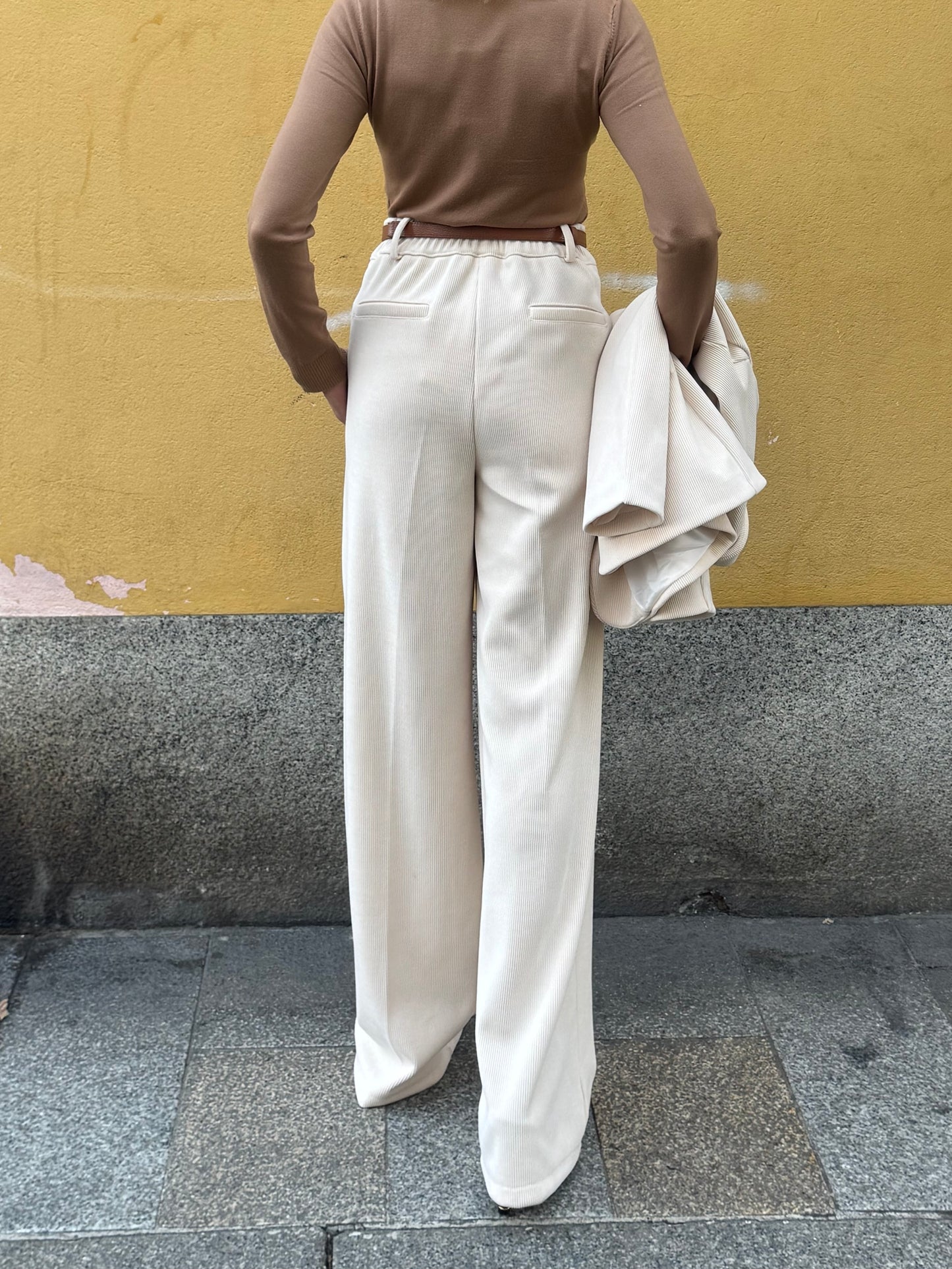 Pantalone Velluto Panna