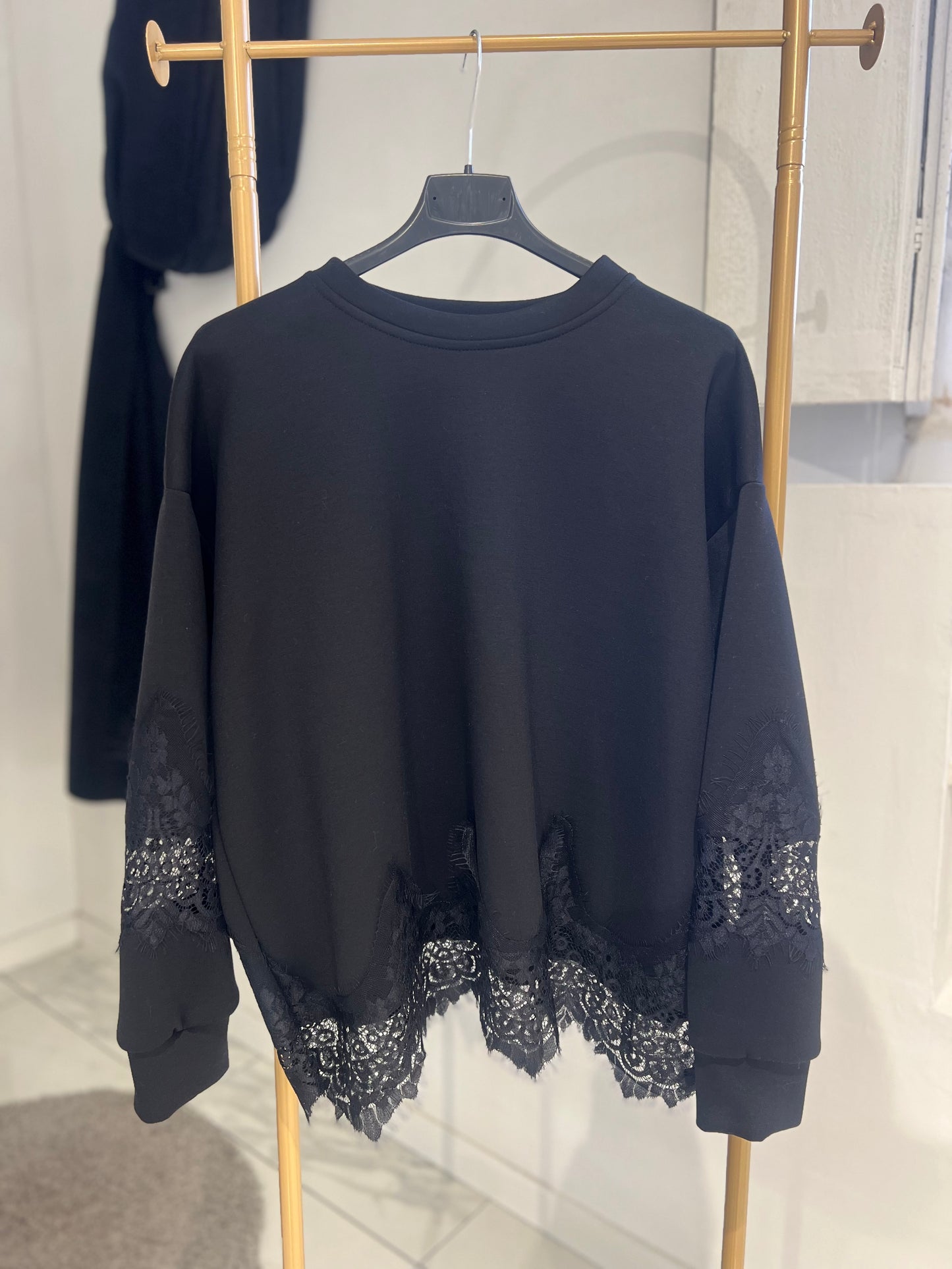 Felpa con Pizzo Nero