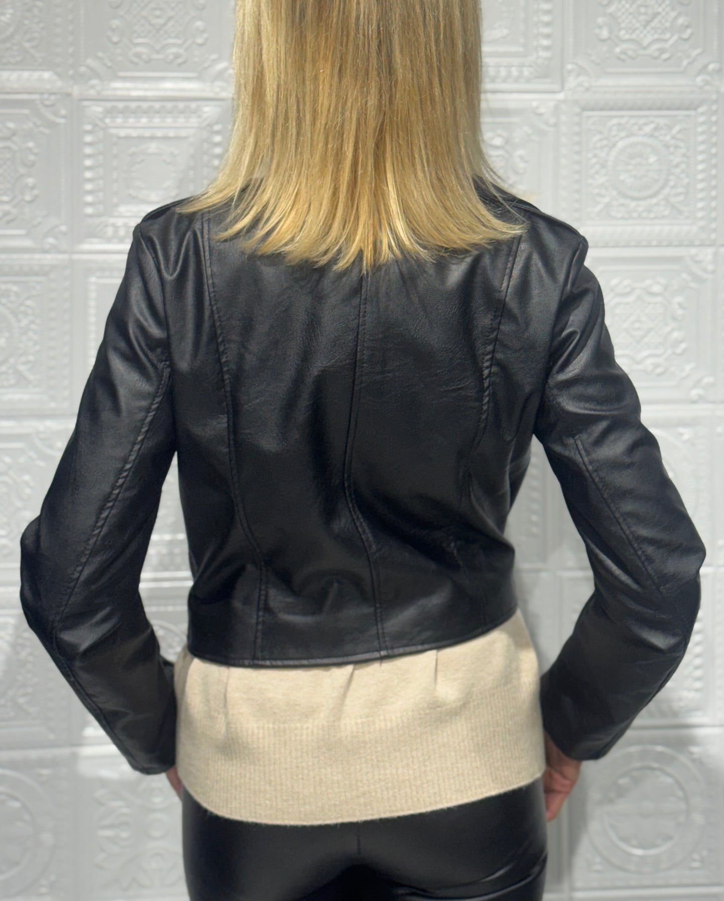 Giubbotto Biker Imperial in Similpelle Nero