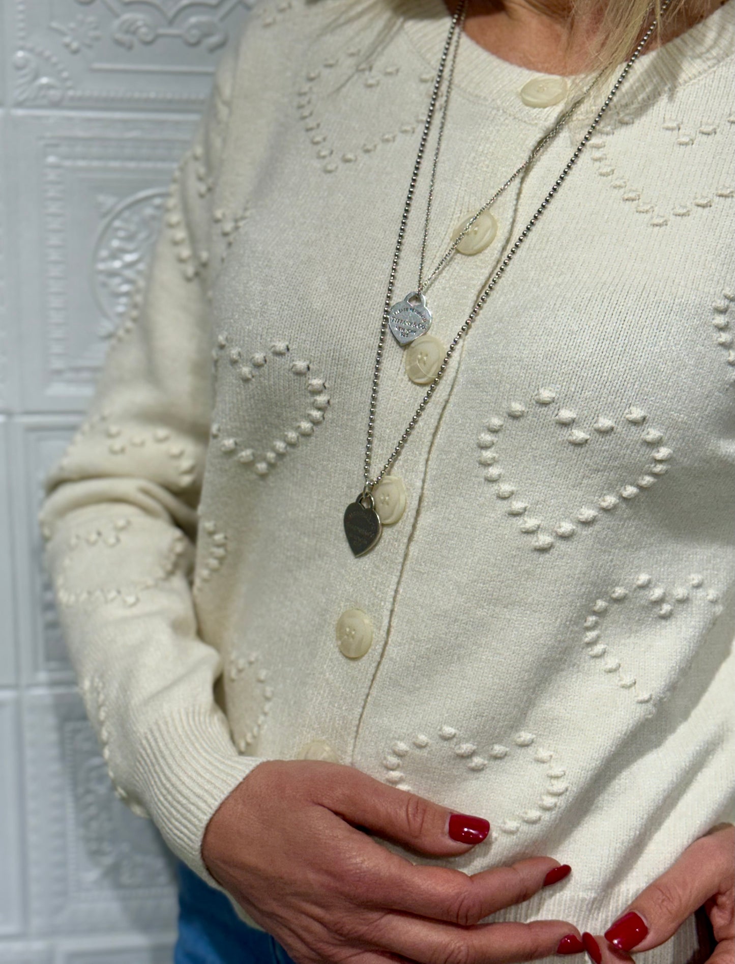 Cardigan Cuore Panna