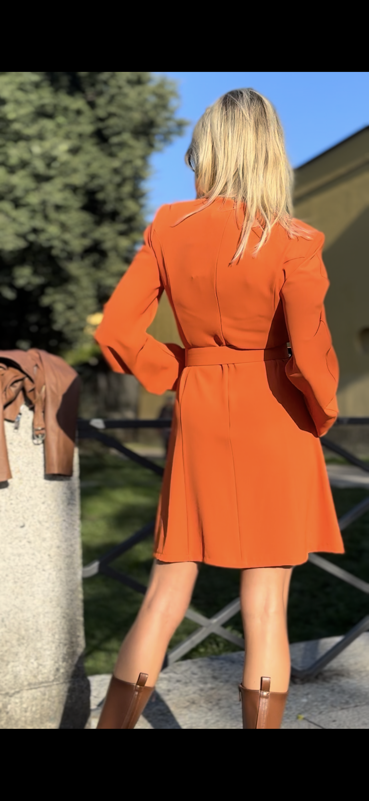 Abito Corto Imperial  con cintura Zucca