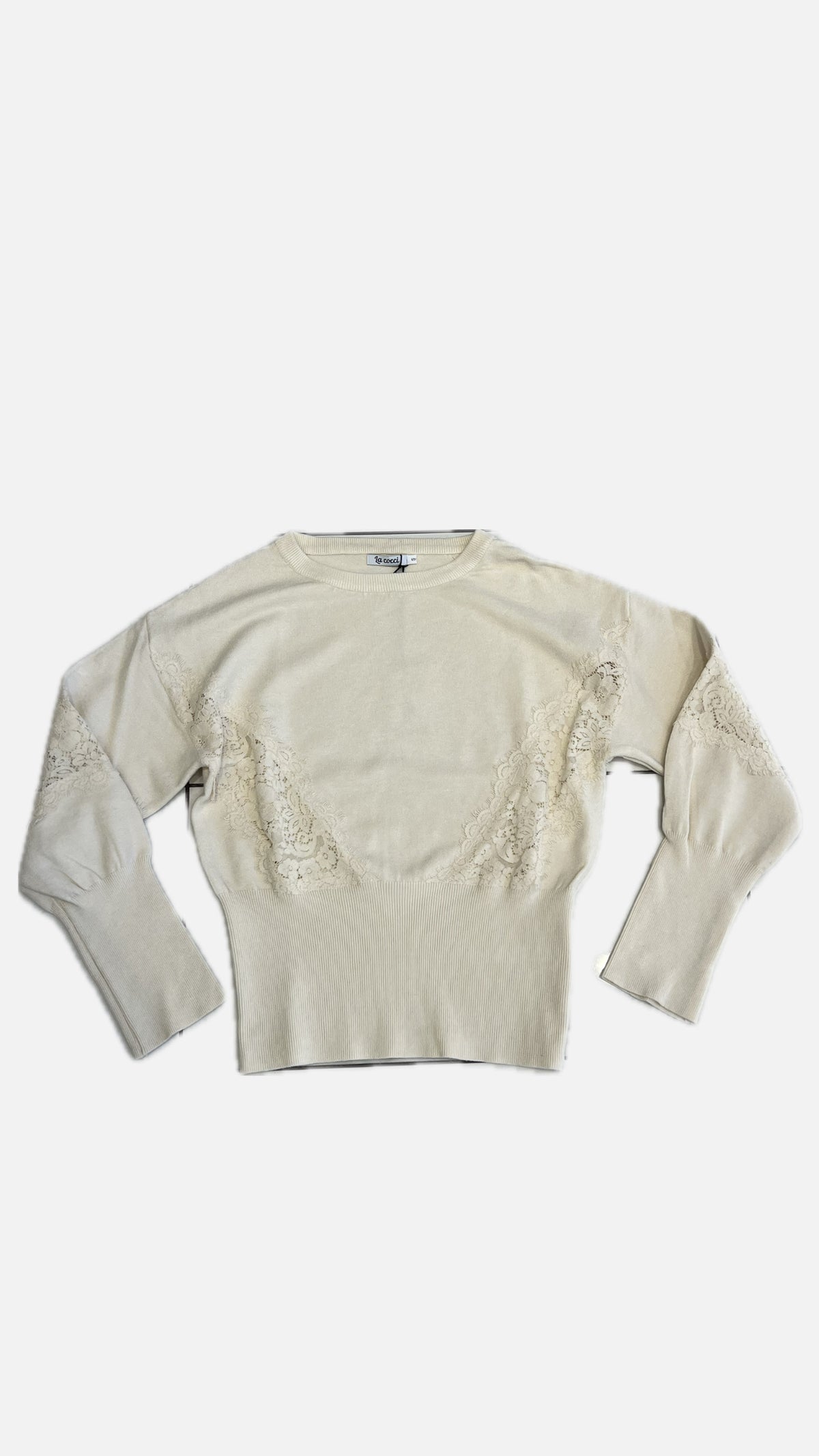 Maglioncino con trasparenza panna
