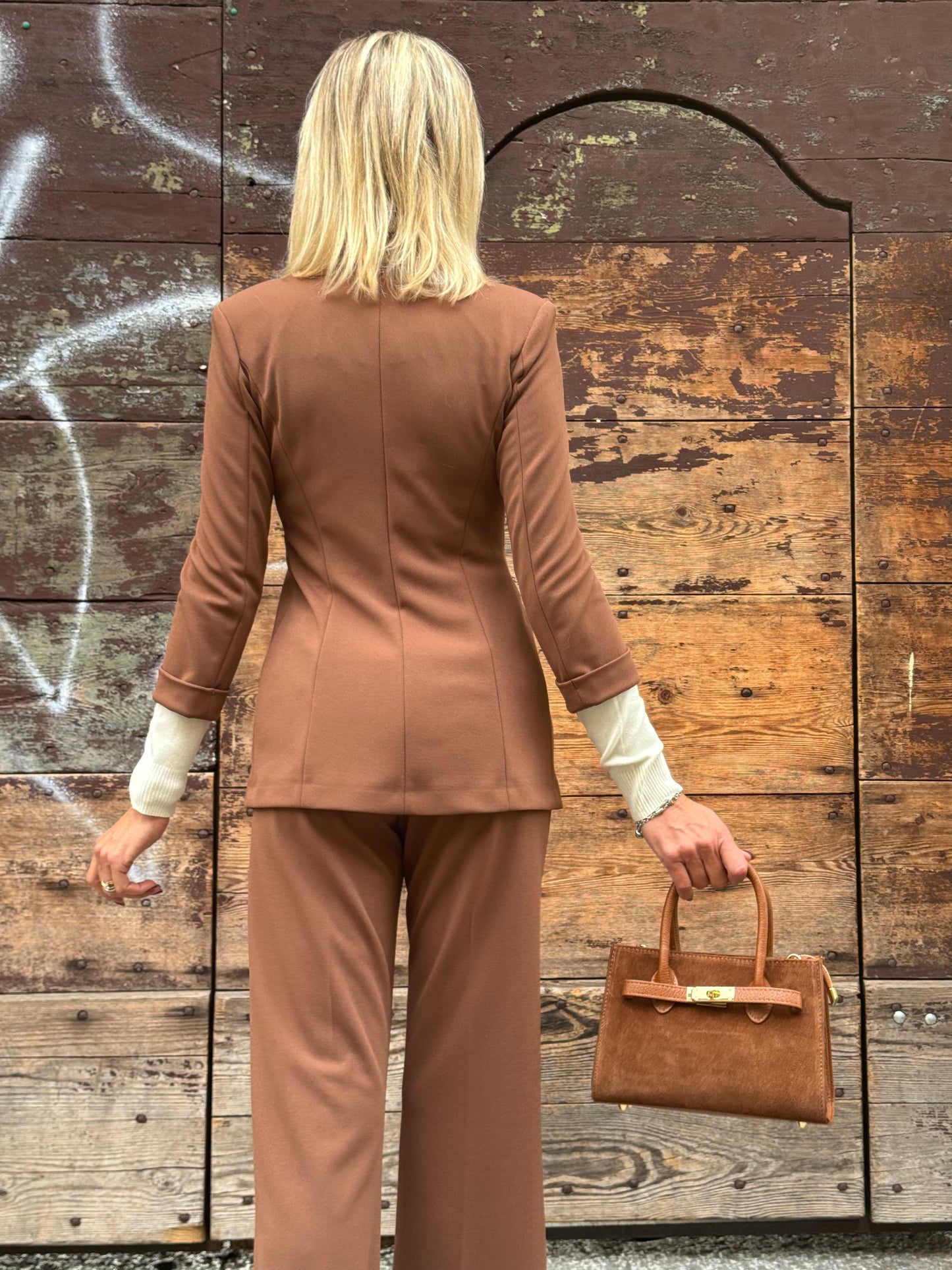 Giacca Imperial doppiopetto Smoking Castagna