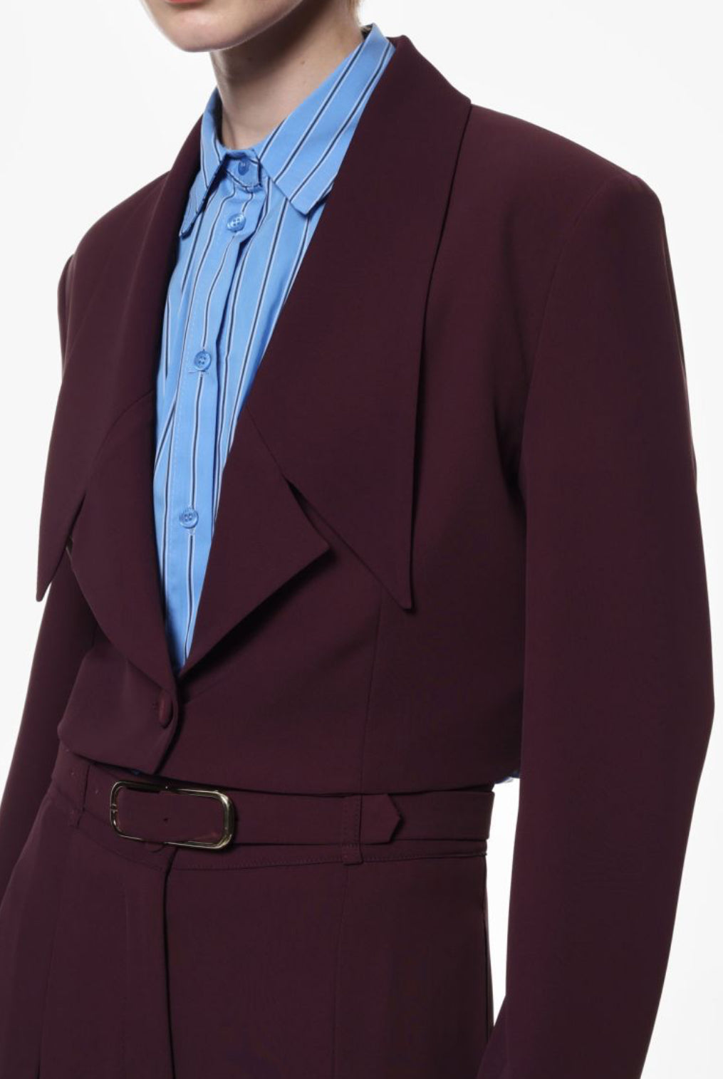 Blazer Imperial corto monopetto con collo ampio Prugna