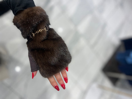 Guanti senza Dita Visone