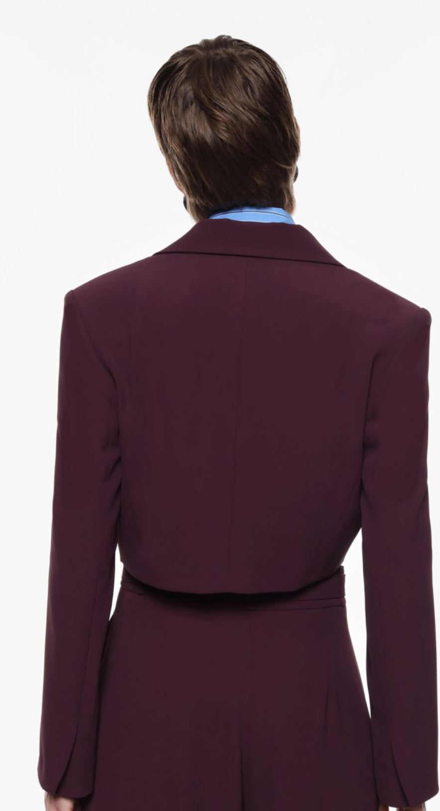 Blazer Imperial corto monopetto con collo ampio Prugna