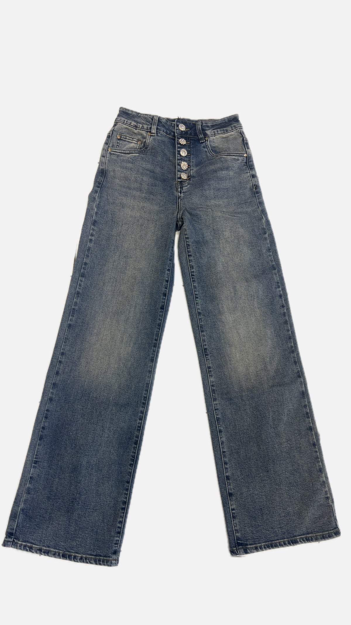 Jeans con bottoni brillanti