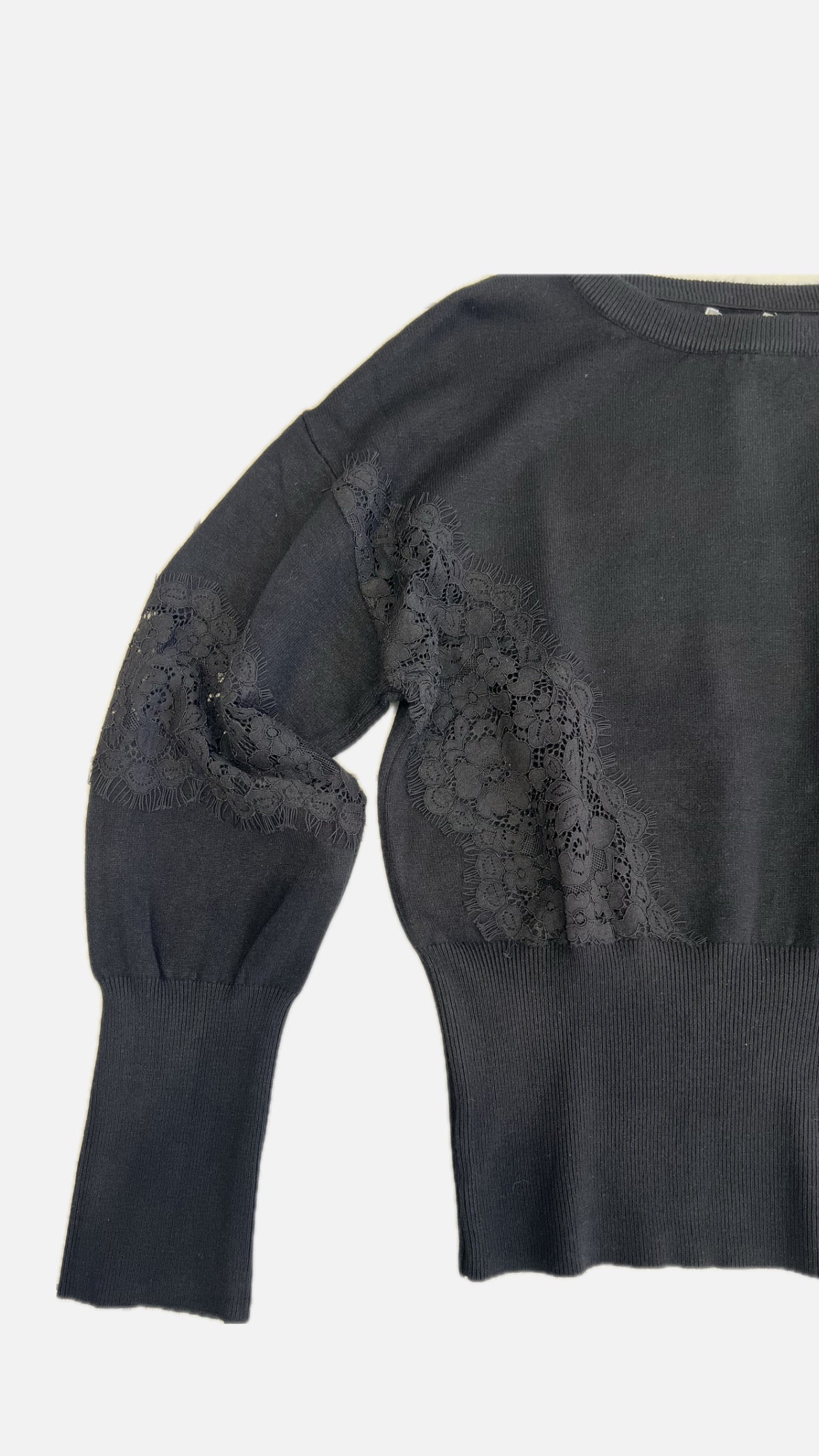 Maglioncino con trasparenza nero