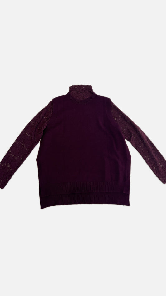 Maglia pizzo con gilet bordeaux