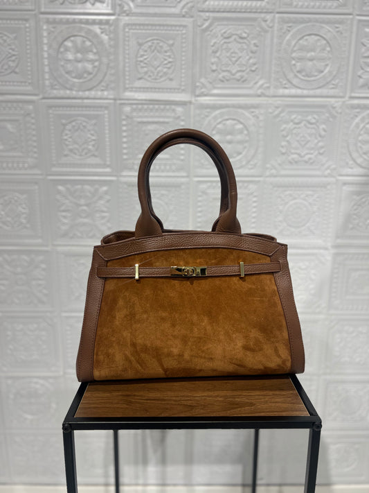 Borsa H Grande Cuoio Vera Pelle