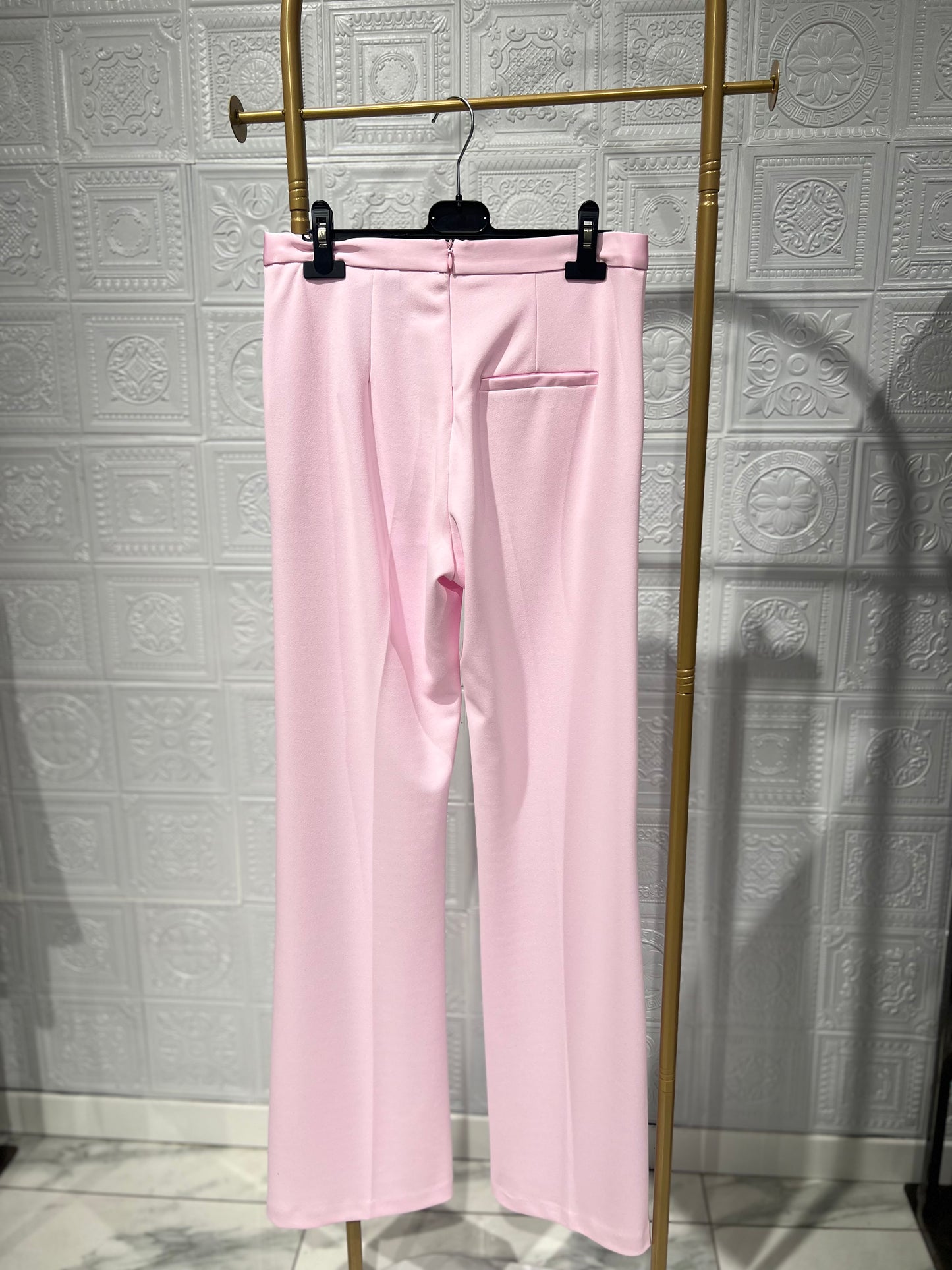Pantalone Imperial flare Smoking Rosa Confetto