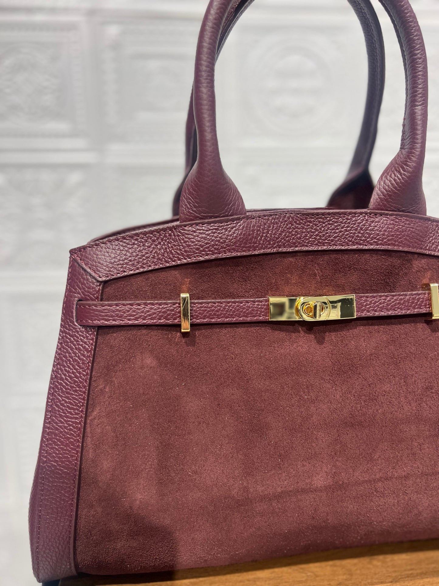 Borsa H Grande Bordeaux Vera Pelle