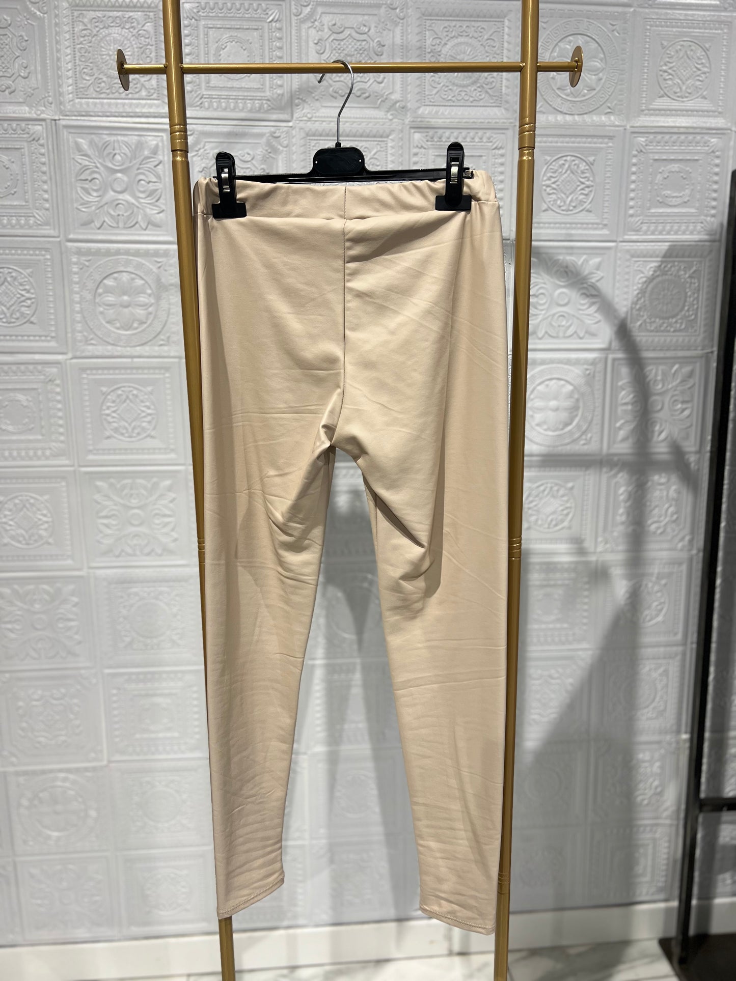 Leggins ecopelle Beige