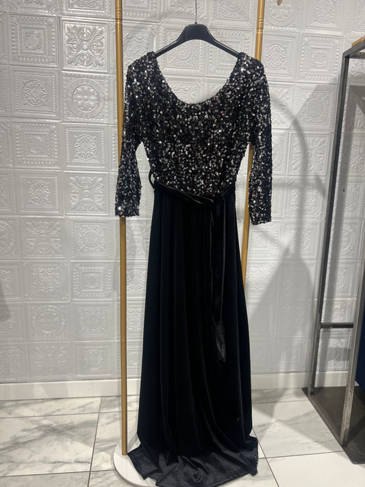 Abito Lungo Velluto e Paillettes