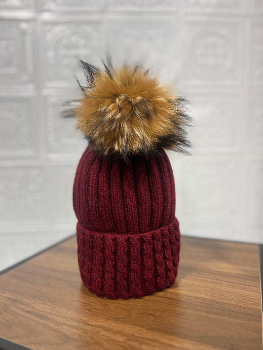 Cappello Pon Pon Bordeaux