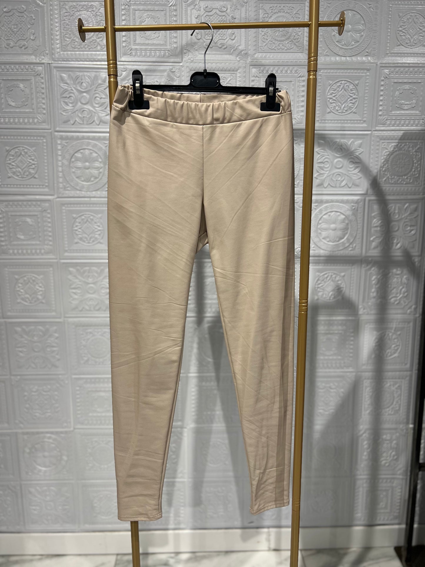 Leggins ecopelle Beige